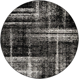 Black 7' 10 x 7' 10 Laguna Round Area Rug 100% Polypropylene Modern Contemporary Carpet for Bedrooms, Living Room, Dining, Office for Sale at Rug Engine