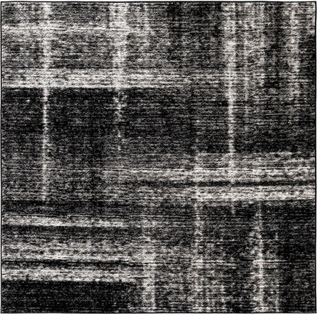 Black 7' 10 x 7' 10 Laguna Square Area Rug 100% Polypropylene Modern Contemporary Carpet for Bedrooms, Living Room, Dining, Office for Sale at Rug Engine