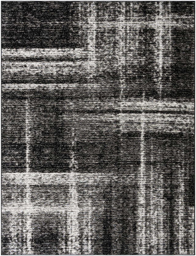 Black 9' x 12' Laguna Rectangle Area Rug 100% Polypropylene Modern Contemporary Carpet for Bedrooms, Living Room, Dining, Office for Sale at Rug Engine