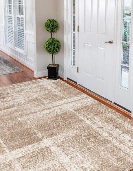 Beige 7' 1 x 10' Laguna Rectangle Area Rug 100% Polypropylene Modern Contemporary Carpet for Bedrooms, Living Room, Dining, Office for Sale at Rug Engine