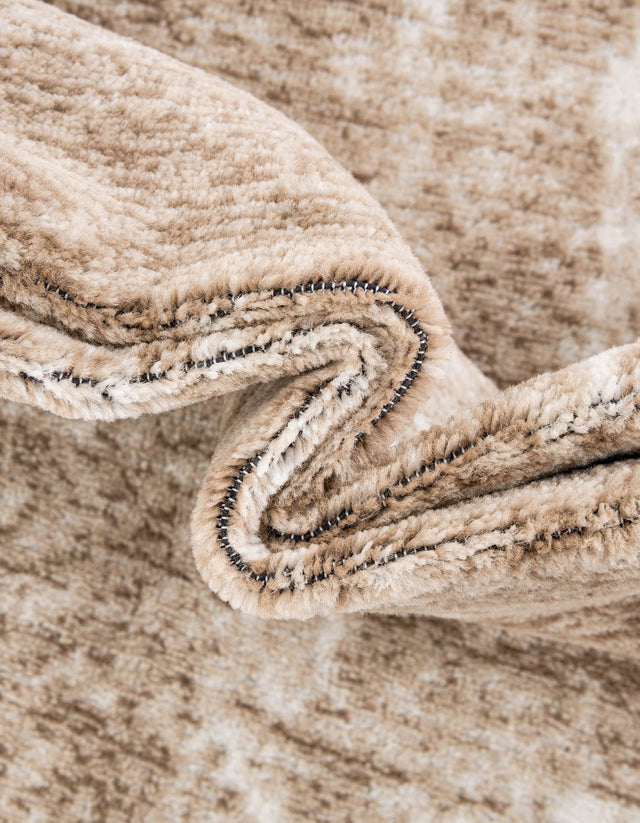 Beige 7' 10 x 7' 10 Laguna Round Area Rug 100% Polypropylene Modern Contemporary Carpet for Bedrooms, Living Room, Dining, Office for Sale at Rug Engine