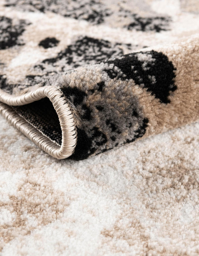 Black Brown Ivory 5' 3 x 8' Laguna Rectangle Area Rug 100% Polypropylene Modern Contemporary Carpet for Bedrooms, Living Room, Dining, Office for Sale at Rug Engine
