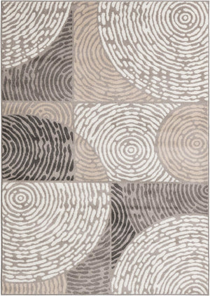 Beige and Ivory 5' 3 x 8' Laguna Rectangle Area Rug 100% Polypropylene Modern Contemporary Carpet for Bedrooms, Living Room, Dining, Office for Sale at Rug Engine