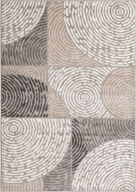Beige and Ivory 5' 3 x 8' Laguna Rectangle Area Rug 100% Polypropylene Modern Contemporary Carpet for Bedrooms, Living Room, Dining, Office for Sale at Rug Engine