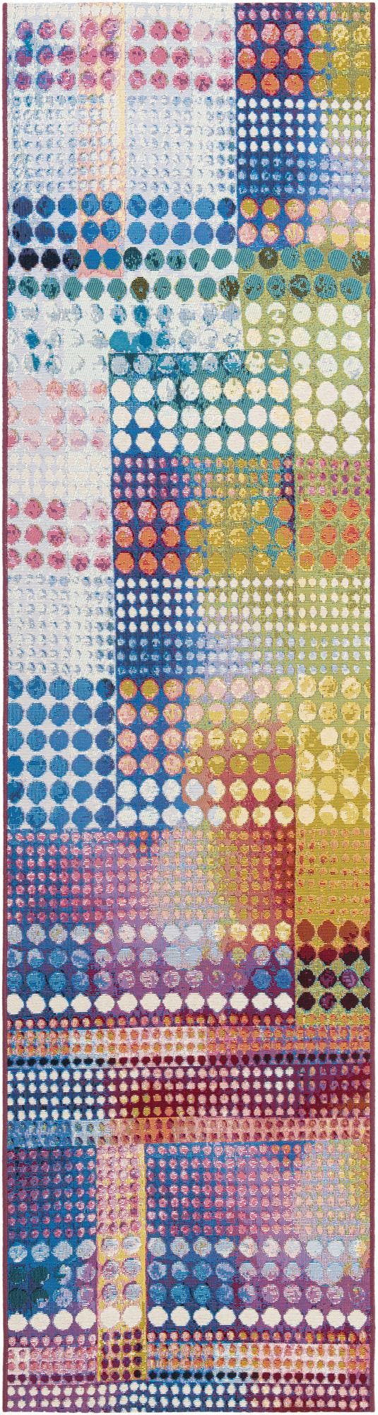 Multicolor 2' 7 x 10' Outdoor Modern Runner Area Rug Weather Resistant for Patio, Deck, Terrace, Balcony, Porch 100% Polypropylene Modern Outside Carpet for Sale at Rug Engine