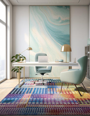 Multicolor 4' 1 x 6' 1 Outdoor Modern Rectangle Area Rug Weather Resistant for Patio, Deck, Terrace, Balcony, Porch 100% Polypropylene Modern Outside Carpet for Sale at Rug Engine