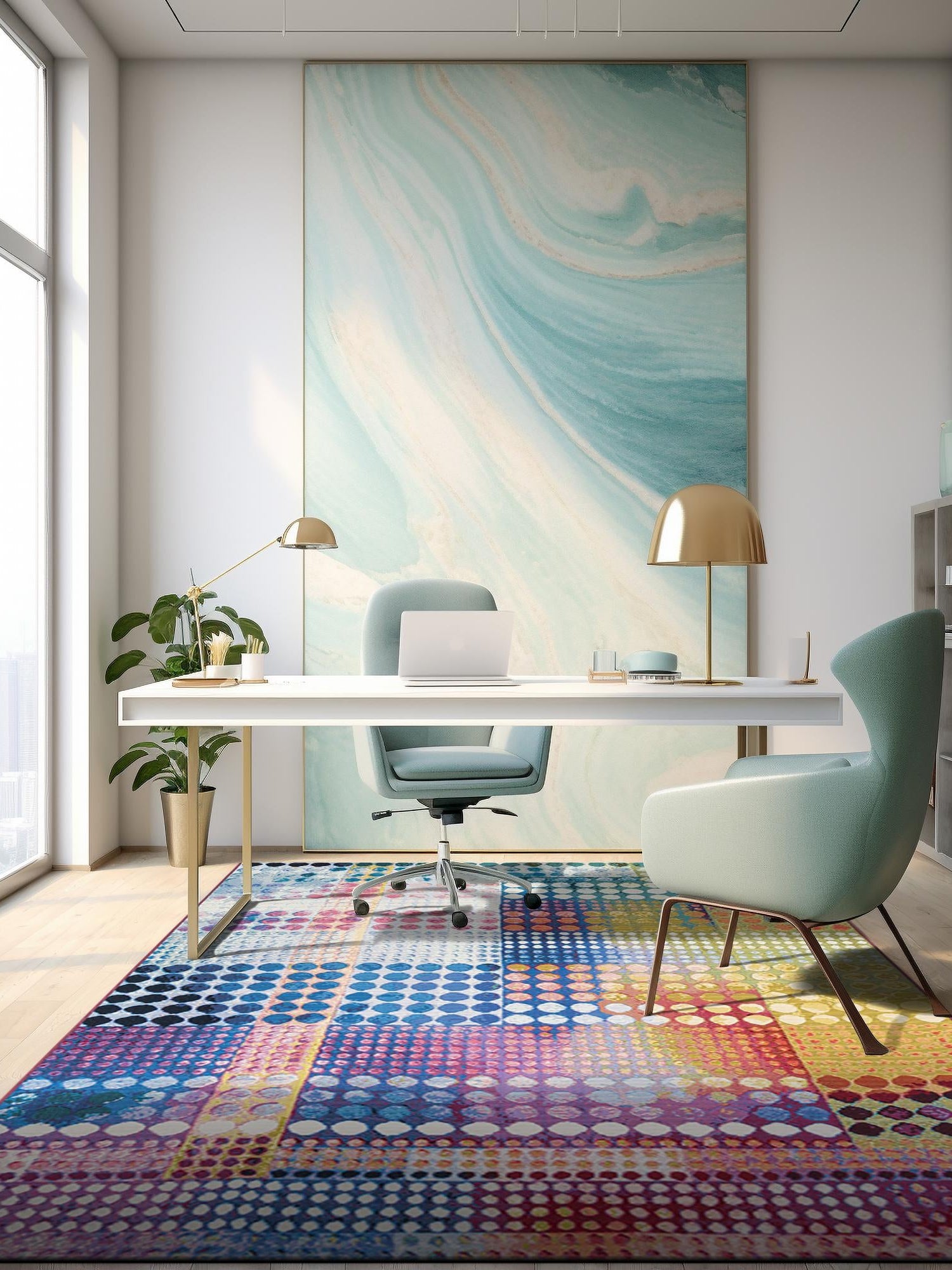 Multicolor 9' x 12' Outdoor Modern Rectangle Area Rug Weather Resistant for Patio, Deck, Terrace, Balcony, Porch 100% Polypropylene Modern Outside Carpet for Sale at Rug Engine