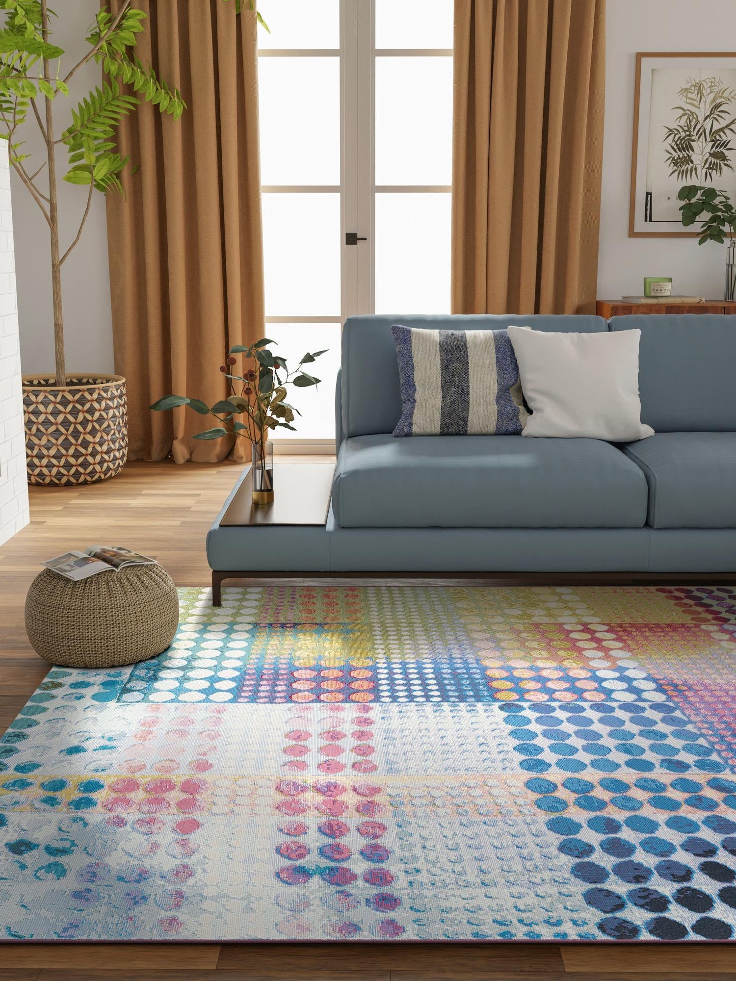 Multicolor 8' x 10' Outdoor Modern Rectangle Area Rug Weather Resistant for Patio, Deck, Terrace, Balcony, Porch 100% Polypropylene Modern Outside Carpet for Sale at Rug Engine