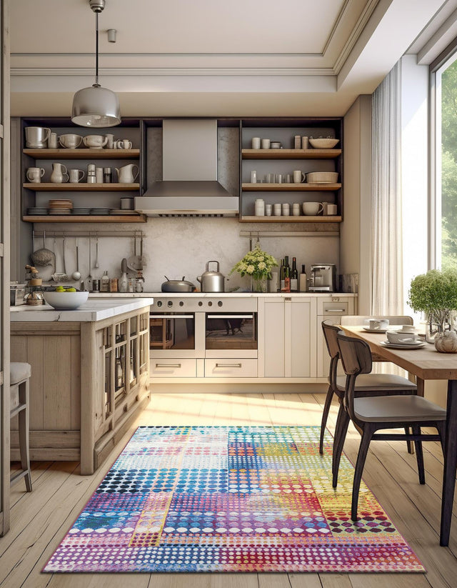 Multicolor 5' 1 x 7' 1 Outdoor Modern Rectangle Rug