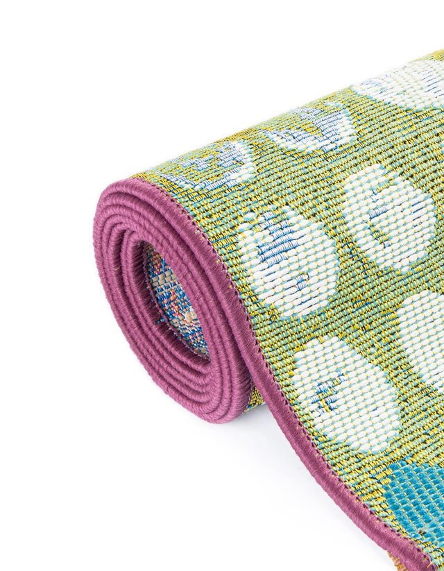 Multicolor 3' x 12' Outdoor Modern Runner Rug