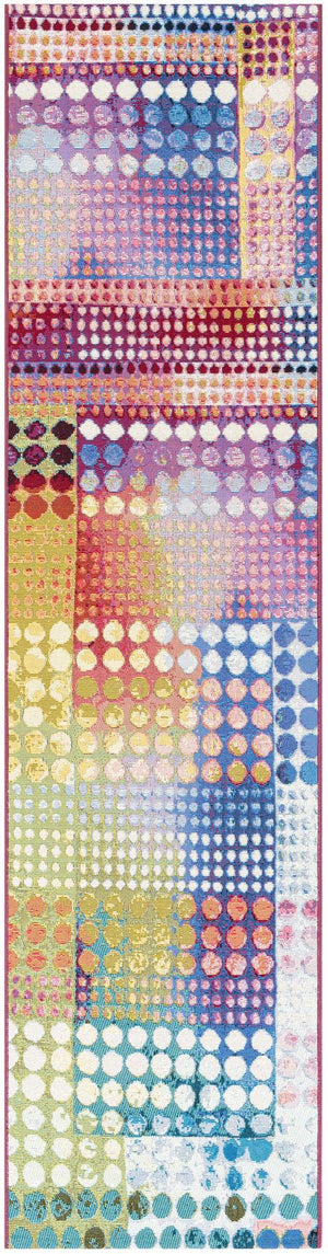 Multicolor 2' x 8' Outdoor Modern Runner Area Rug Weather Resistant for Patio, Deck, Terrace, Balcony, Porch 100% Polypropylene Modern Outside Carpet for Sale at Rug Engine