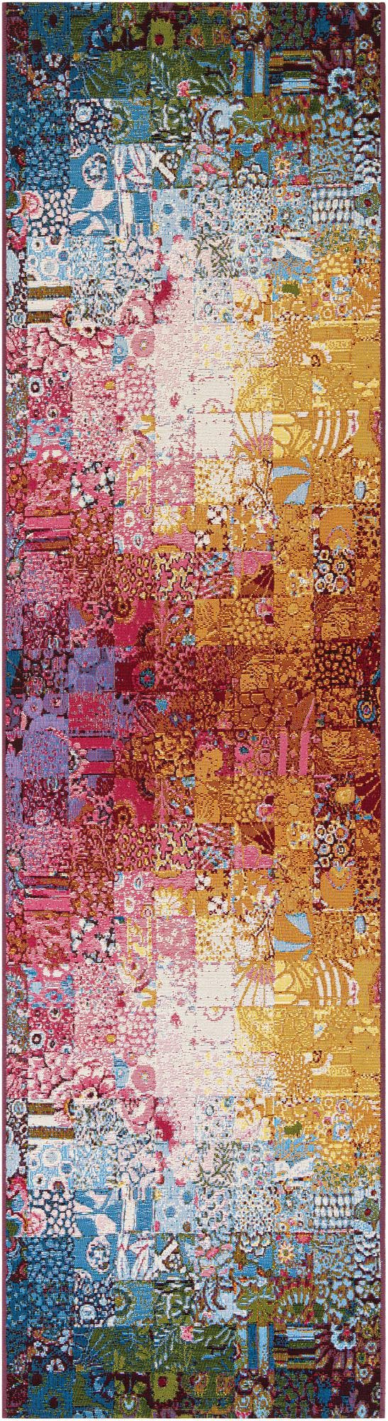 Multicolor 2' 7 x 10' Outdoor Modern Runner Area Rug Weather Resistant for Patio, Deck, Terrace, Balcony, Porch 100% Polypropylene Modern Outside Carpet for Sale at Rug Engine