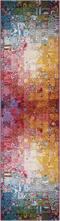 Multicolor 2' 7 x 10' Outdoor Modern Runner Area Rug Weather Resistant for Patio, Deck, Terrace, Balcony, Porch 100% Polypropylene Modern Outside Carpet for Sale at Rug Engine