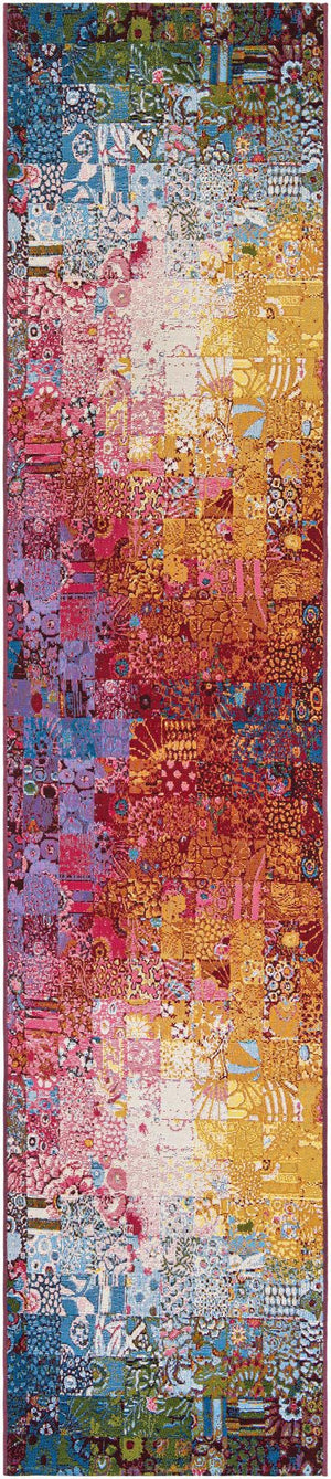 Multicolor 2' 7 x 12' Outdoor Modern Runner Area Rug Weather Resistant for Patio, Deck, Terrace, Balcony, Porch 100% Polypropylene Modern Outside Carpet for Sale at Rug Engine