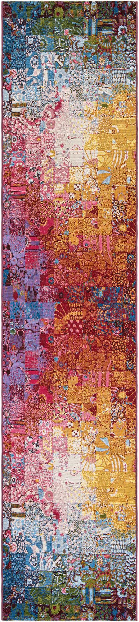 Multicolor 2' 7 x 12' Outdoor Modern Runner Area Rug Weather Resistant for Patio, Deck, Terrace, Balcony, Porch 100% Polypropylene Modern Outside Carpet for Sale at Rug Engine