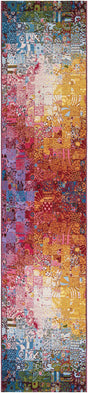 Multicolor 2' 7 x 12' Outdoor Modern Runner Area Rug Weather Resistant for Patio, Deck, Terrace, Balcony, Porch 100% Polypropylene Modern Outside Carpet for Sale at Rug Engine