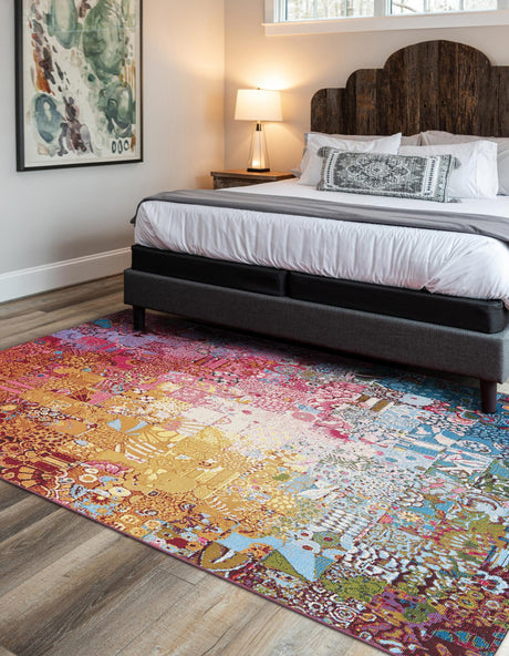 Multicolor 5' 1 x 8' Outdoor Modern Rectangle Rug