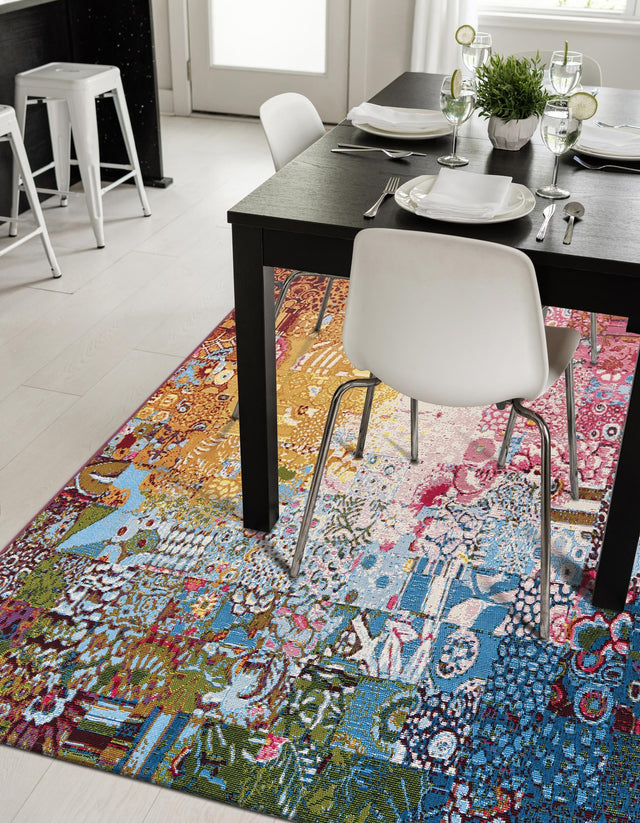 Multicolor 4' 1 x 6' 1 Outdoor Modern Rectangle Rug