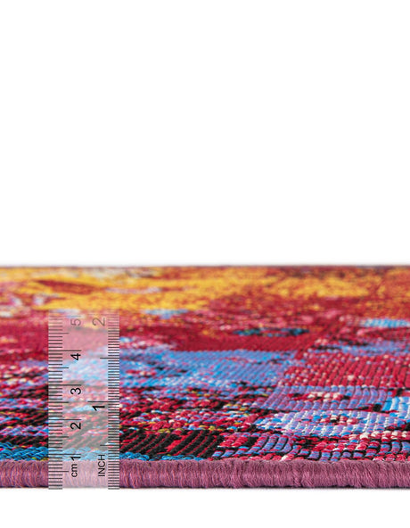 Multicolor 2' x 6' 1 Outdoor Modern Runner Rug