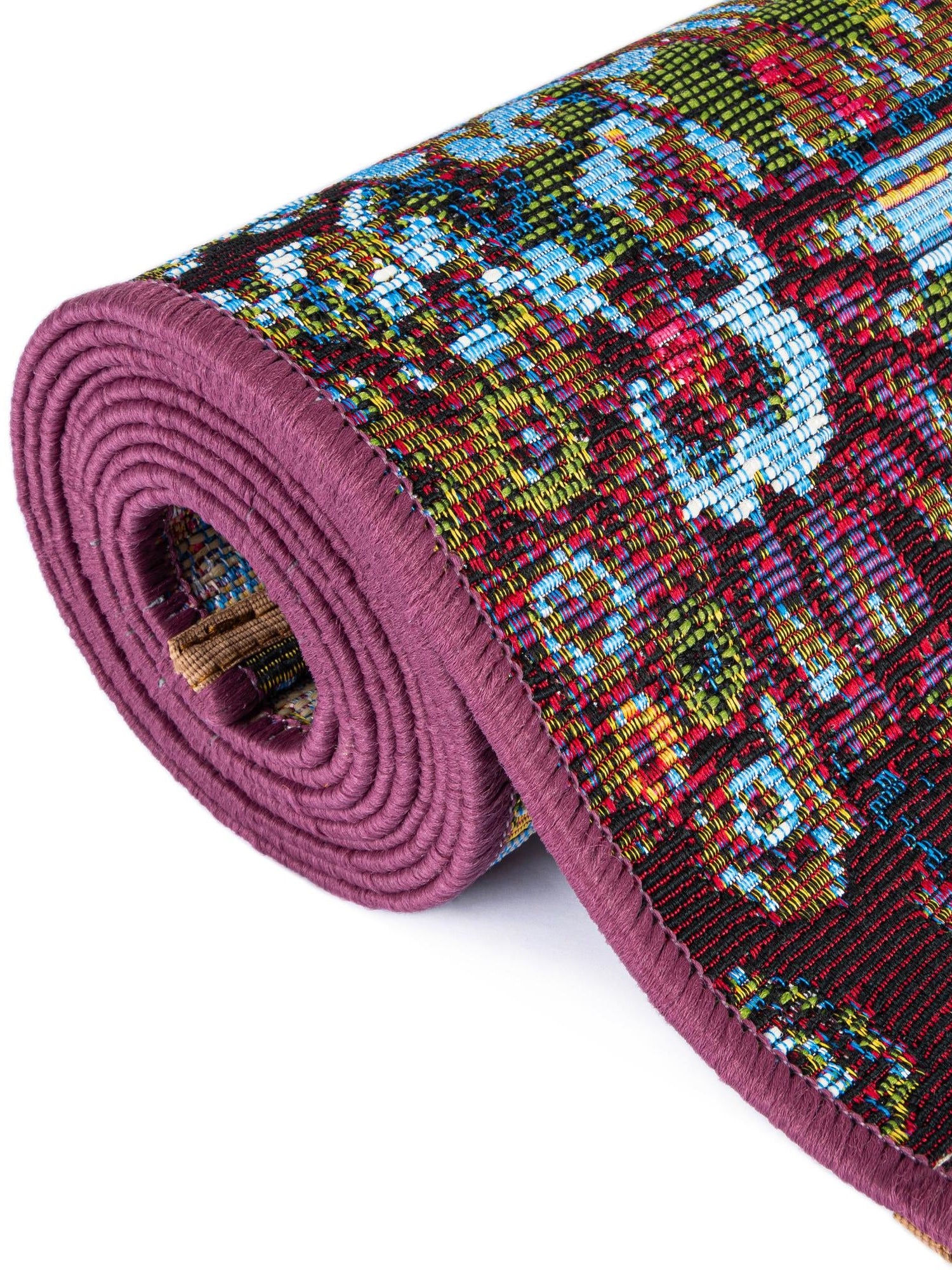 Multicolor 2' 7 x 10' Outdoor Modern Runner Area Rug Weather Resistant for Patio, Deck, Terrace, Balcony, Porch 100% Polypropylene Modern Outside Carpet for Sale at Rug Engine