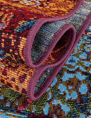 Multicolor 2' x 6' 1 Outdoor Modern Runner Rug