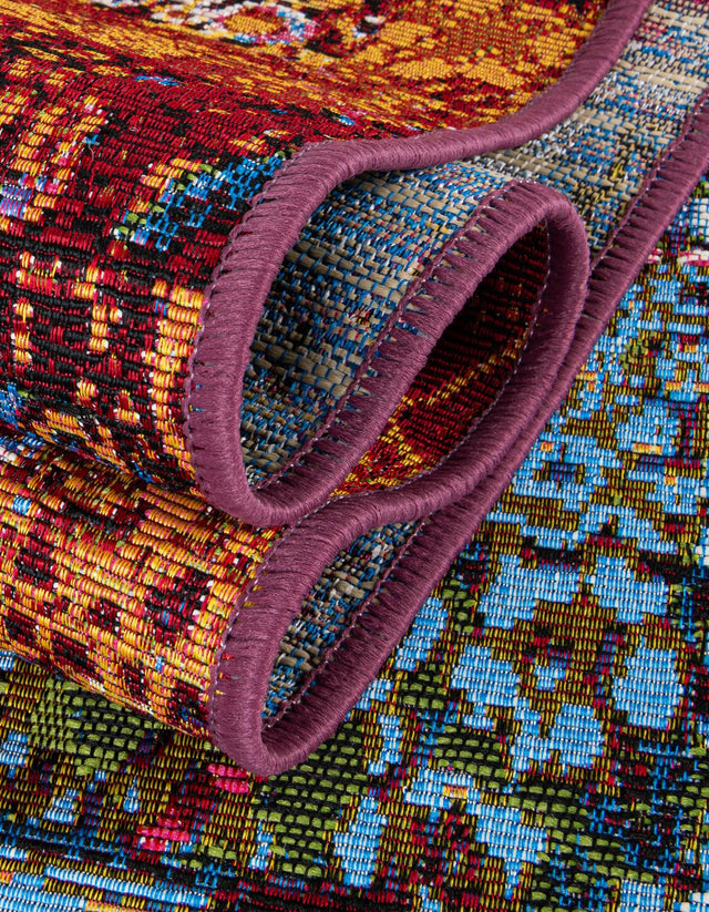 Multicolor 2' 7 x 10' Outdoor Modern Runner Area Rug Weather Resistant for Patio, Deck, Terrace, Balcony, Porch 100% Polypropylene Modern Outside Carpet for Sale at Rug Engine