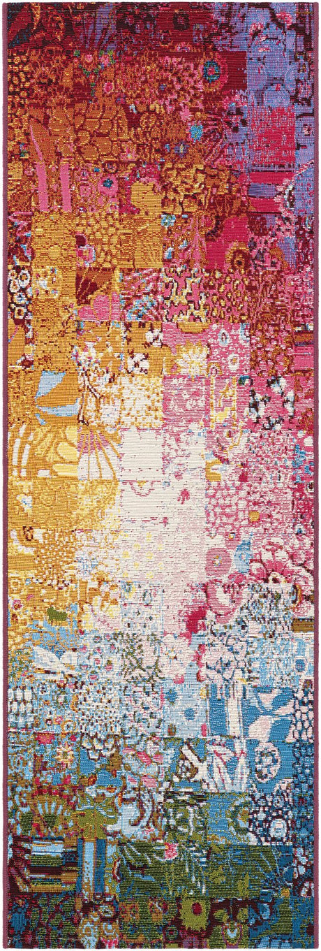 Multicolor 2' x 6' 1 Outdoor Modern Runner Rug