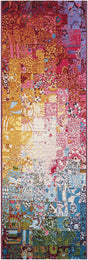 Multicolor 2' x 6' 1 Outdoor Modern Runner Rug