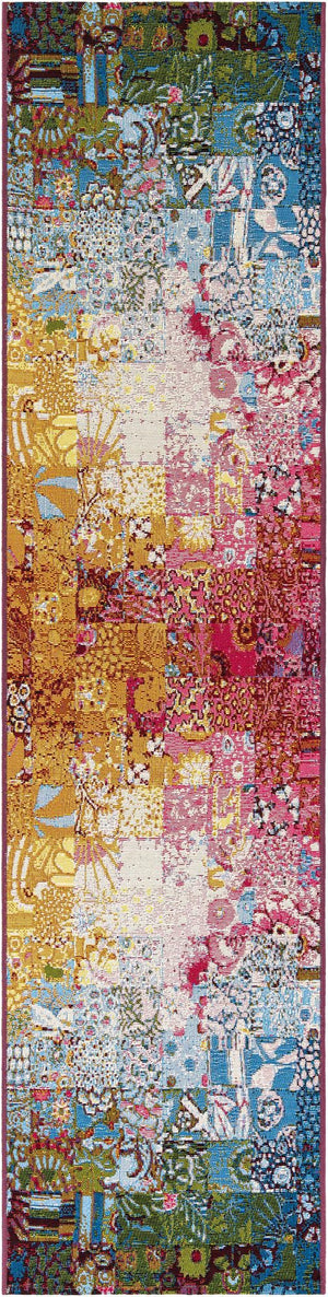 Multicolor 2' x 8' Outdoor Modern Runner Area Rug Weather Resistant for Patio, Deck, Terrace, Balcony, Porch 100% Polypropylene Modern Outside Carpet for Sale at Rug Engine