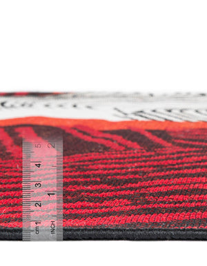 Red and Black 3' x 12' Outdoor Modern Runner Rug