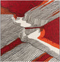 Red and Black 8' x 8' Outdoor Modern Square Rug