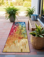 Multicolor 3' x 10' Outdoor Modern Runner Rug