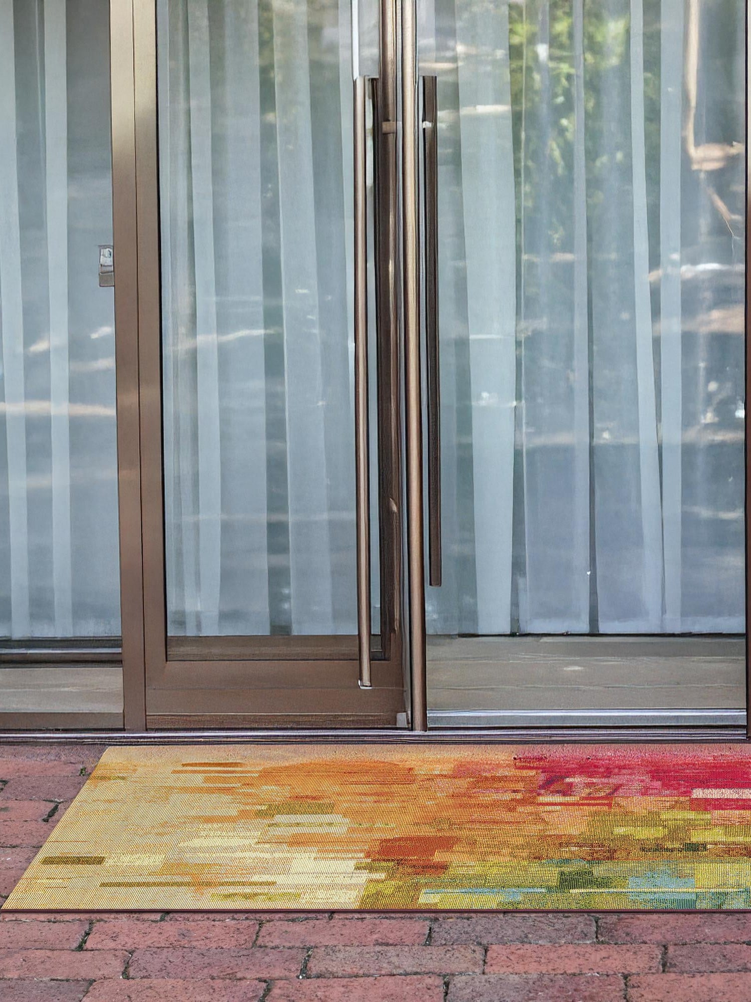 Multicolor 2' x 8' Outdoor Modern Runner Area Rug Weather Resistant for Patio, Deck, Terrace, Balcony, Porch 100% Polypropylene Modern Outside Carpet for Sale at Rug Engine