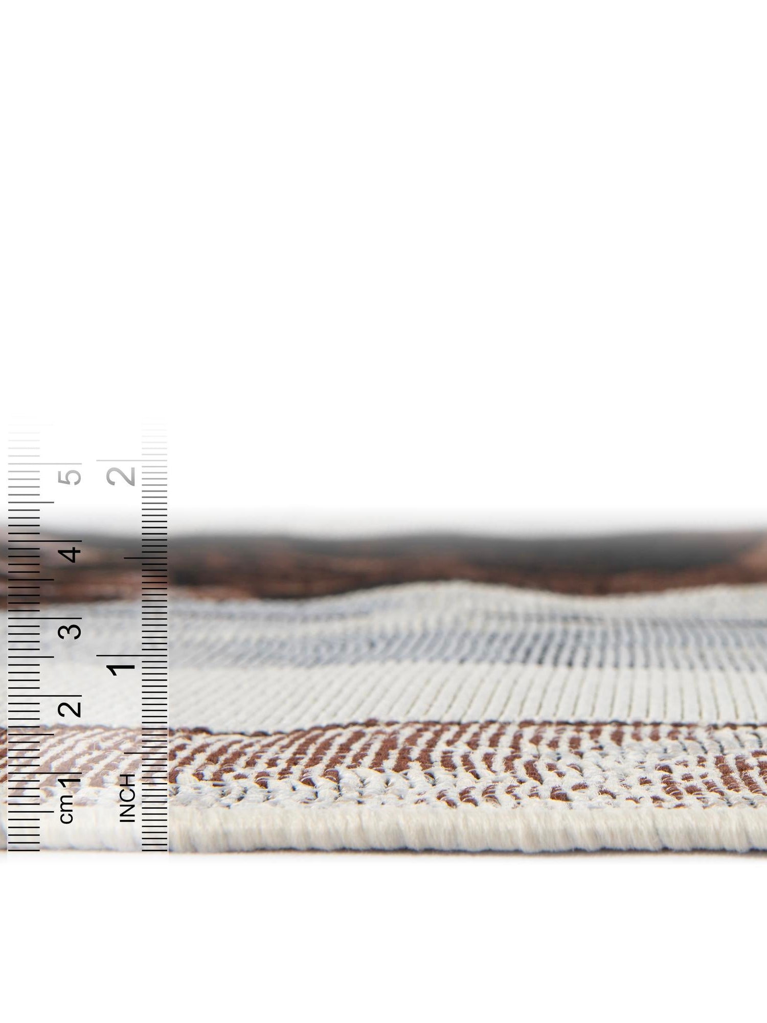 Brown and White 5' 1 x 7' 1 Outdoor Modern Rectangle Area Rug Weather Resistant for Patio, Deck, Terrace, Balcony, Porch 100% Polypropylene Modern Outside Carpet for Sale at Rug Engine