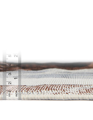 Brown and White 9' x 12' Outdoor Modern Rectangle Rug