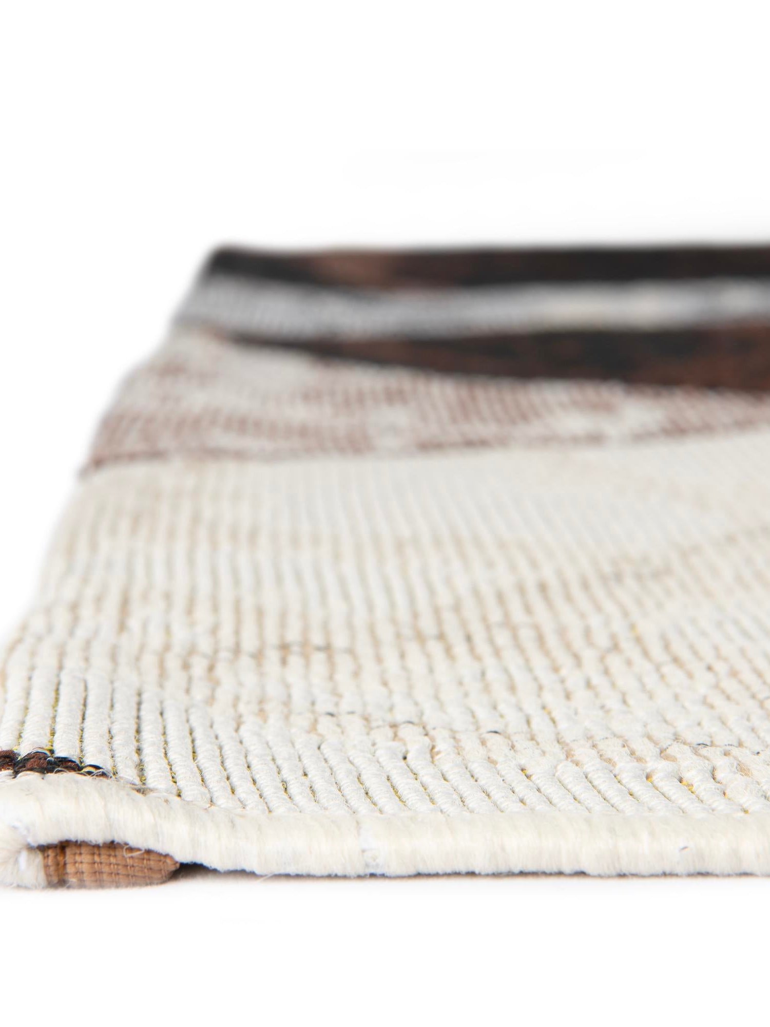 Brown and White 2' 7 x 12' Outdoor Modern Runner Area Rug Weather Resistant for Patio, Deck, Terrace, Balcony, Porch 100% Polypropylene Modern Outside Carpet for Sale at Rug Engine