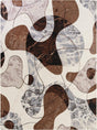 Brown and White 9' x 12' Outdoor Modern Rectangle Rug