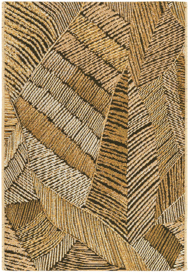 Brown and Beige 2' x 3' 1 Outdoor Botanical Rectangle Rug