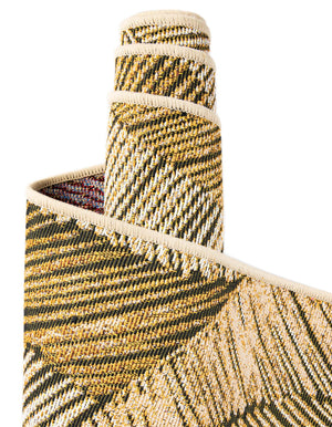Brown and Beige 2' 7 x 12' Outdoor Botanical Runner Area Rug Weather Resistant for Patio, Deck, Terrace, Balcony, Porch Polypropylene Garden Floral Tropical Carpet for Sale at Rug Engine