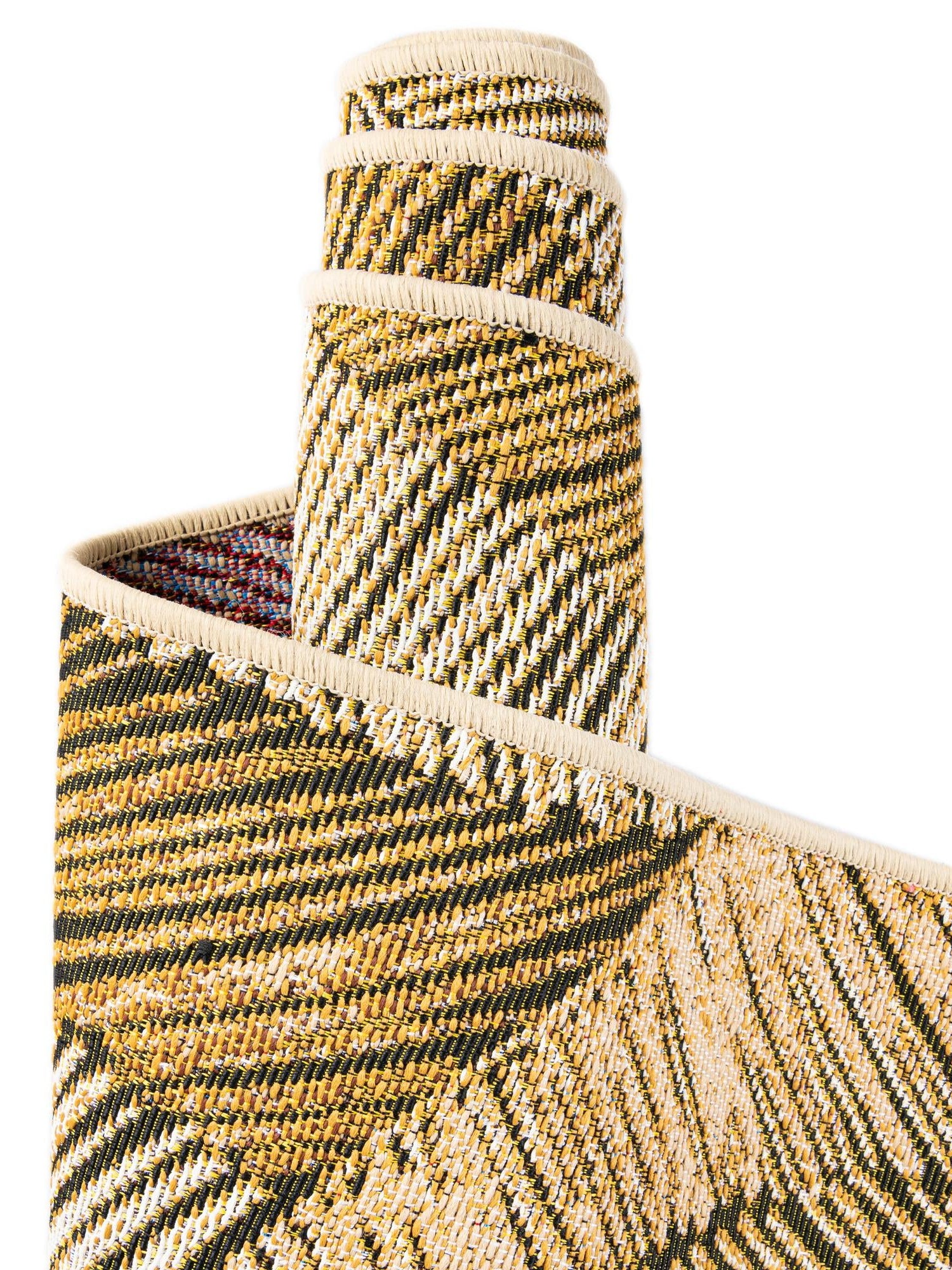 Brown and Beige 2' x 5' 1 Outdoor Botanical Runner Area Rug Weather Resistant for Patio, Deck, Terrace, Balcony, Porch Polypropylene Garden Floral Tropical Carpet for Sale at Rug Engine