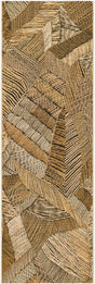 Brown and Beige 2' x 6' 1 Outdoor Botanical Runner Rug