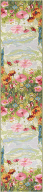 Multicolor 3' x 12' Outdoor Botanical Runner Rug