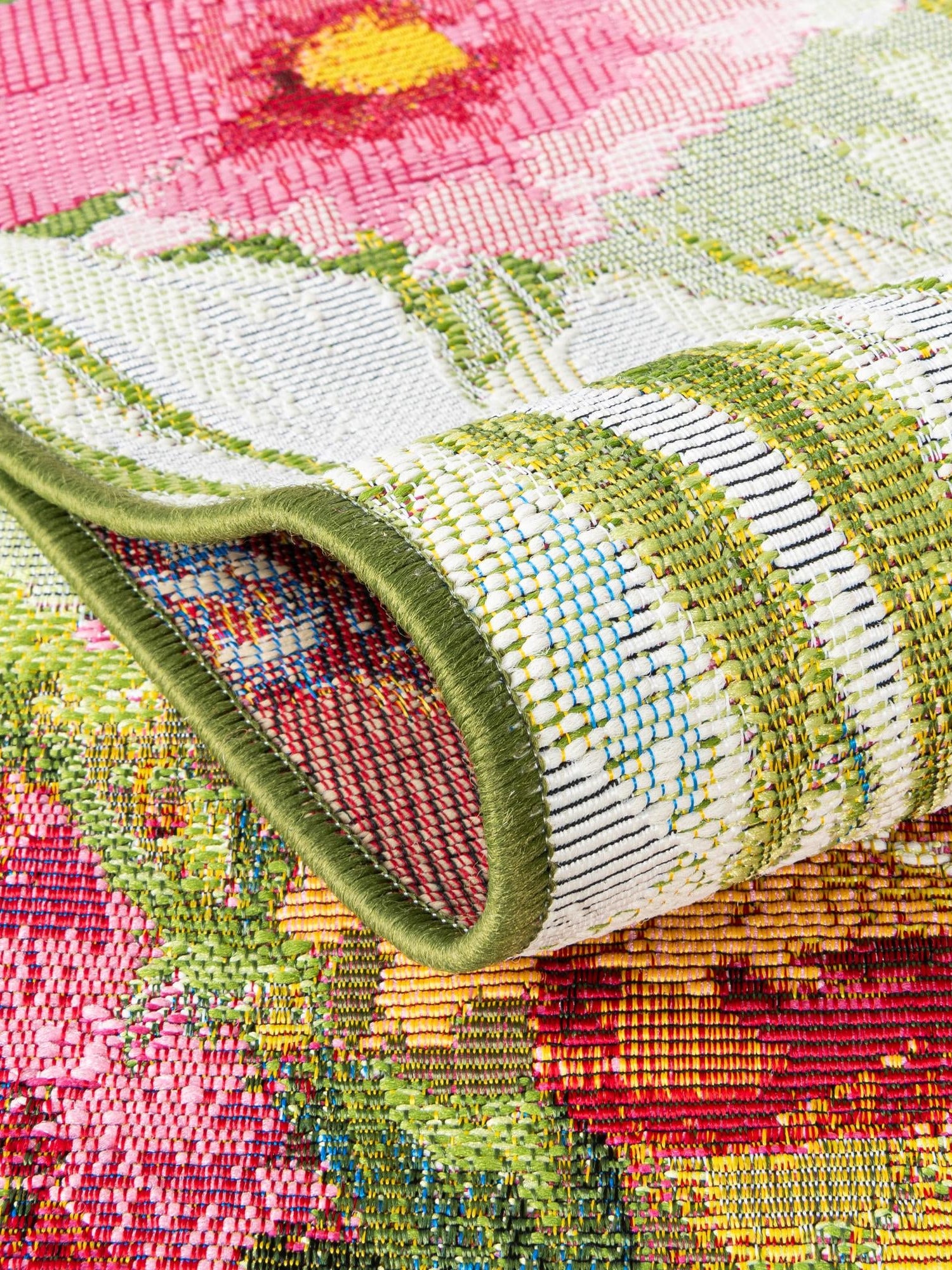 Multicolor 9' x 12' Outdoor Botanical Rectangle Area Rug Weather Resistant for Patio, Deck, Terrace, Balcony, Porch Polypropylene Garden Floral Tropical Carpet for Sale at Rug Engine