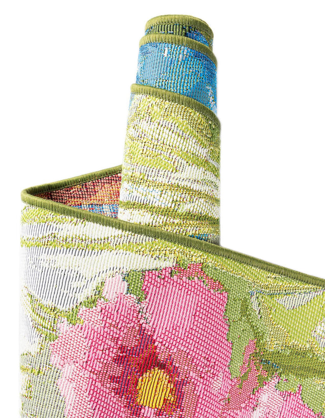 Multicolor 3' x 10' Outdoor Botanical Runner Rug