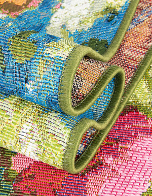 Multicolor 3' x 10' Outdoor Botanical Runner Rug