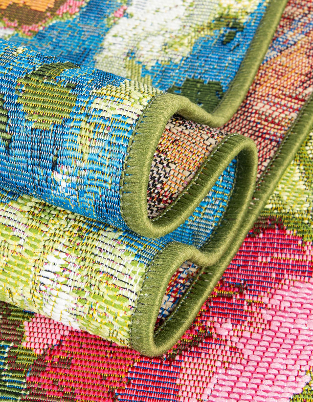 Multicolor 3' x 10' Outdoor Botanical Runner Rug