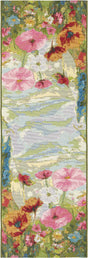 Multicolor 2' x 6' 1 Outdoor Botanical Runner Rug