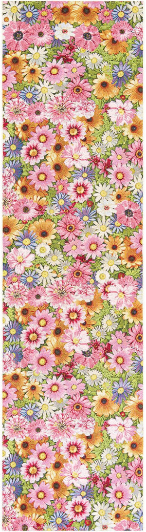 Multicolor 2' 7 x 10' Outdoor Botanical Runner Area Rug Weather Resistant for Patio, Deck, Terrace, Balcony, Porch Polypropylene Garden Floral Tropical Carpet for Sale at Rug Engine