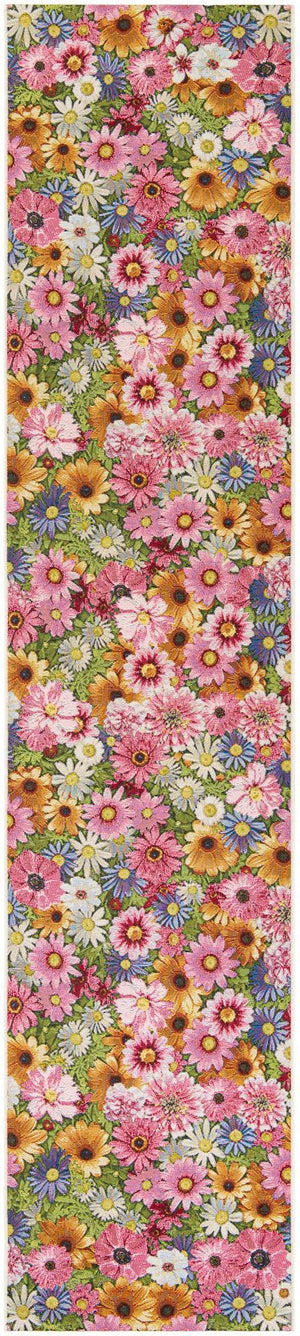 Multicolor 3' x 12' Outdoor Botanical Runner Rug