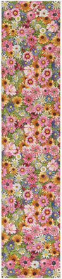 Multicolor 2' 7 x 12' Outdoor Botanical Runner Area Rug Weather Resistant for Patio, Deck, Terrace, Balcony, Porch Polypropylene Garden Floral Tropical Carpet for Sale at Rug Engine